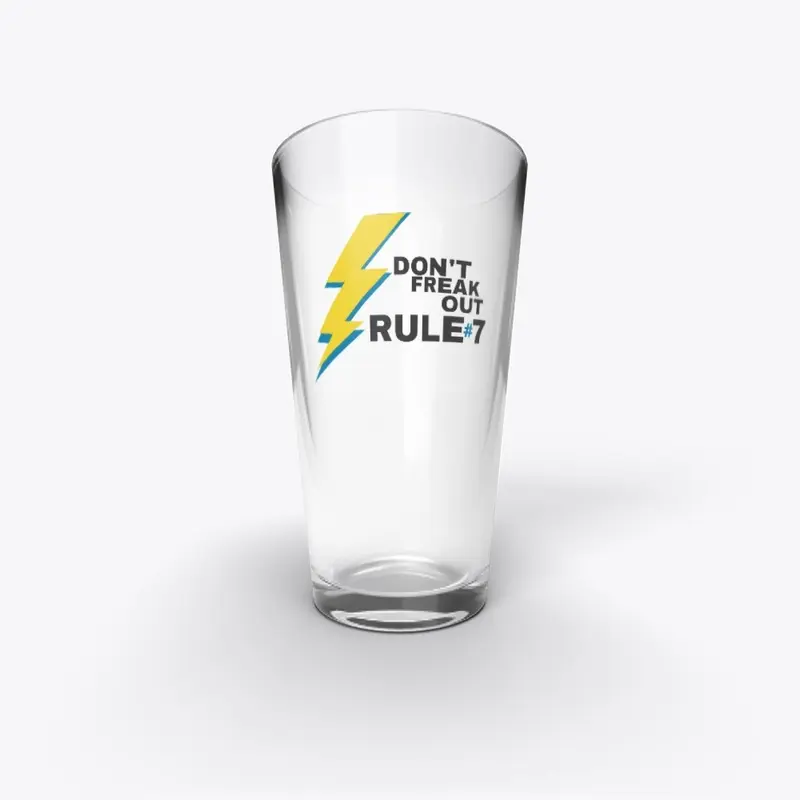 Rule #7 Lightning Bolt Pint Glass